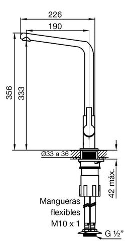 Griferia Monocomando De Cocina Pico Movil Fv 411.04/n2 Cromo Plateado Brillante