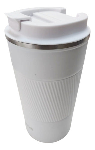 Vaso Termico Acero Inox Con Tapa Frio Calor Vivendi Blanco Lisa