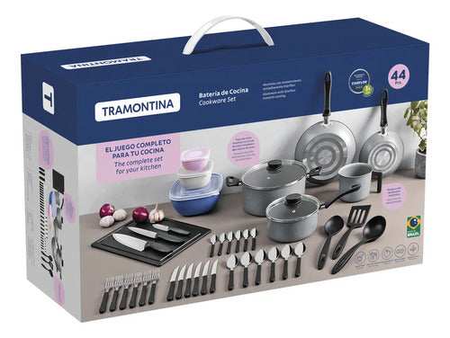 Batería De Cocina Tramontina 28399602 Con 44 Piezas De Aluminio Plomo Gris