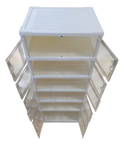 Despensero Organizador Plastico De Zapatillas 6 Cajones Blanco