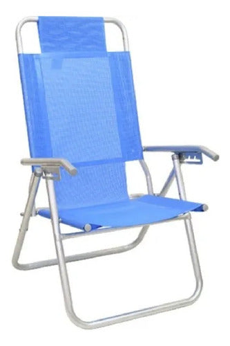 Reposera Playera Alta 5 Posiciones Descansar 80017 Azul Cts Varios