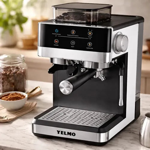 Cafetera Eléctrica Digital Semiautomática Yelmo Ce5125 20 Bares Negro Café En Granos Y Café Molido 20 Bares