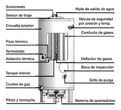 Termotanque A Gas De Pie Rheem Linea Comercial 300 Litros Negro