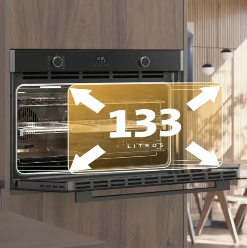 Horno Eléctrico Ormay He-90 S3 Negro 90cm Convector Mecanico