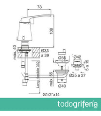 Fv Arizona 0189/b1-cr Griferia Monocomando De Bidet Acabado Brillante Color Cromo
