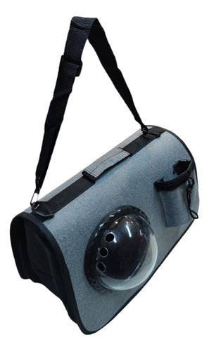 Bolso Para Mascotas Capsula Transportadora Burbuja Plastica - Gris