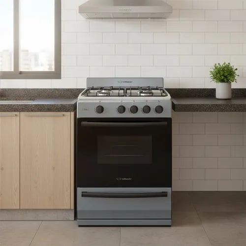 Cocina Multigas Ormay Inox Gris 4 Hornallas Easy To Clean
