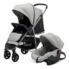 Cochecito Huevito Travel System Y Manillar Rebatible Bebesit Gris Claro