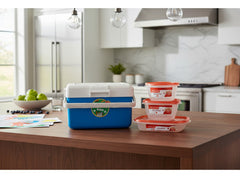 Combo Escolar Lunchera Garden Life Azul 3 Tapers Rubbermaid Azul Liso