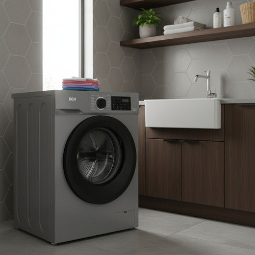 Lavarropas Carga Frontal Bgh Bwfe06s24ar Inverter 6kg Gris