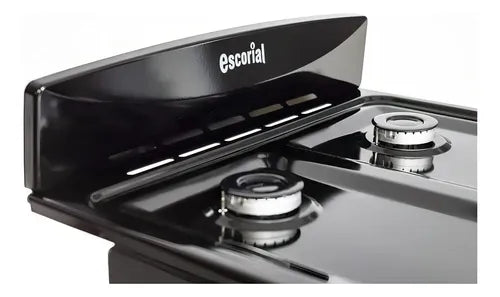 Cocina Negra Escorial Candor S2 Black 4 Hornallas Visor Y Parilla Gas Natural Negro