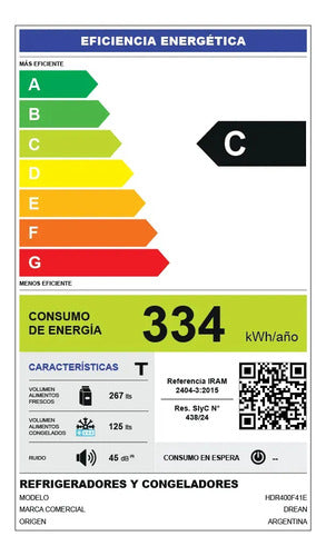 Heladera Con Freezer Cíclica 396 L Gris Drean Hdr400f41e Gris