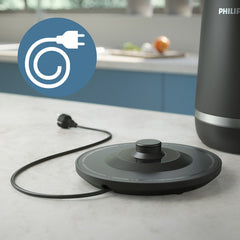 Pava Eléctrica Philips Hd9396 De 1.7lts 2200w Con 6 Ajustes Negro