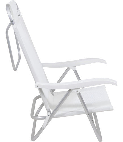 Reposera De 6 Posiciones Bel Sunny Aluminio Pvc Blanco