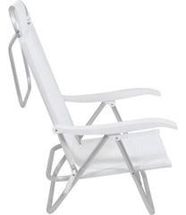 Reposera De 6 Posiciones Bel Sunny Aluminio Pvc Blanco