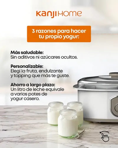 Yogurtera Kanji Kjh-yog20-01 De 7 Frascos De Vidrio 20w