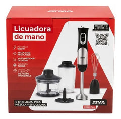 Mixer Licuadora Mano Atma Lmat21123in Vaso Batidor Chopper Negro