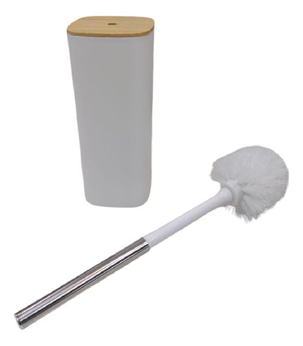 Set Baño X 6 Cesto Dispenser Jabonera Vaso Escobilla Blanco Blanco