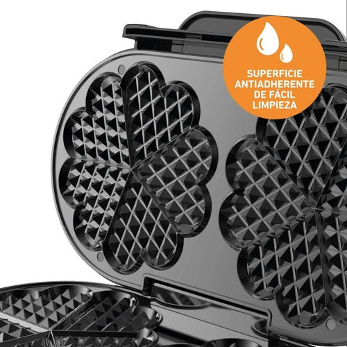 Waflera Para 2 Waffles Peabody Pe-wm187xl De 1200w Negro