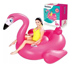 Flotador Inflable Flamenco Grande Bestway 41108 H90kg Cts Rosa Chicle