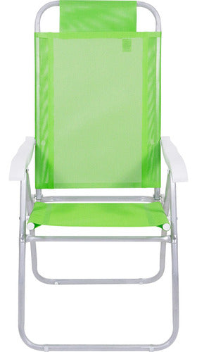 Reposera 4 Posiciones Bel Aluminio Poliéster Pvc Verde Verde