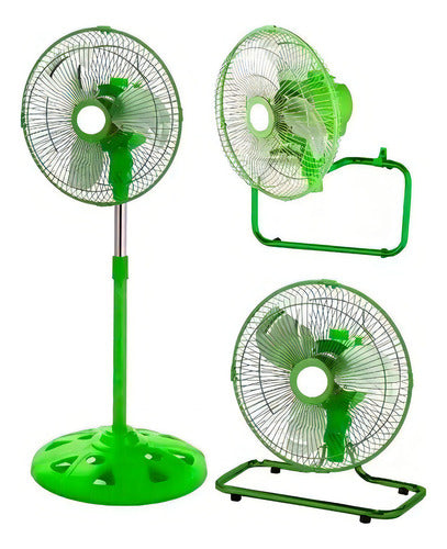 Kanji Ventilador 10' 3 En 1 Verde Kjh-fh1606 Color De Las Aspas Plateado Diámetro 25 Cm Frecuencia 0 Material De Las Aspas Metal
