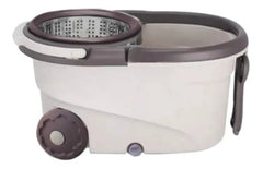 Balde Mopa Centrifugo 360 Escurridor Trapeador Acero Inox Beige