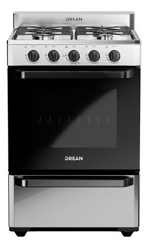 Cocina Multigas Drean Cd5602ai0 Inox 56cm 4 Hornallas Cs Gris