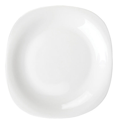 Juego Vajilla De 16 Piezas Carol Cuadrado Playo Postre Jarro Blanco Cuadrado