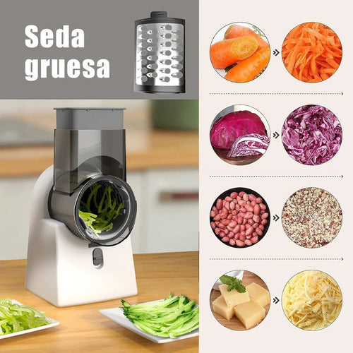 Picadora Cortadora Trituradora Verdura Vegetal Tm Carga Usb Blanco