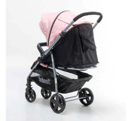Cochecito Travel System Bebesit 1390ts-f Manillar Rosa Cts Rosa Plateado