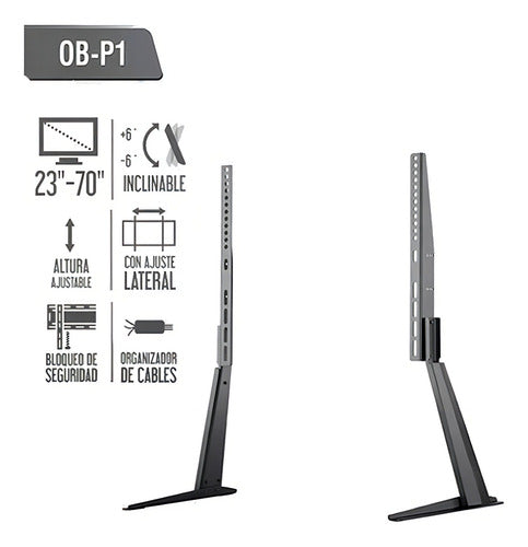 Soporte Pie Para Tv Onebox Inclinable Regulable 23 A 70 PuLG Color Gris Oscuro