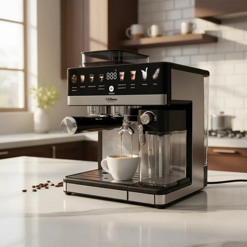 Cafetera Express Digital Liliana Grindbrew Ac995 1350w Negro