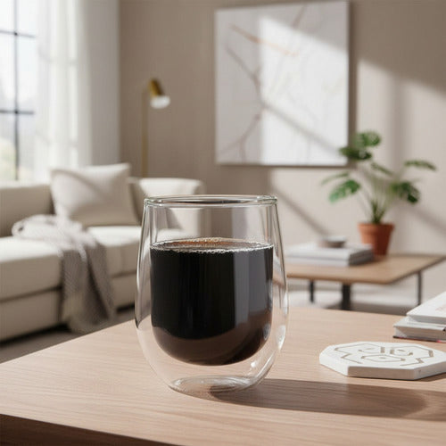 Vaso De Vidrio Con Doble Pared 2 Unidades Carol 200cc Transparente