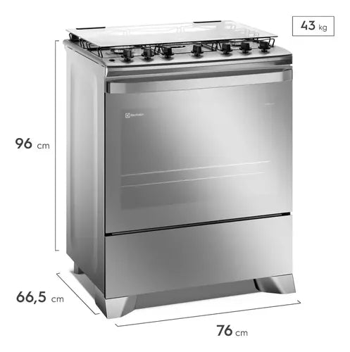 Cocina A Gas Electrolux F5etm Experience De 5 Hornallas Plateado