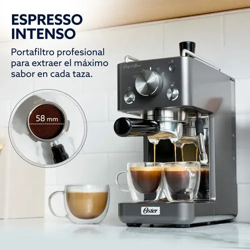 Cafetera Espresso Oster Bvstem7201-054 Perfect Brew 15 Bar Plateado