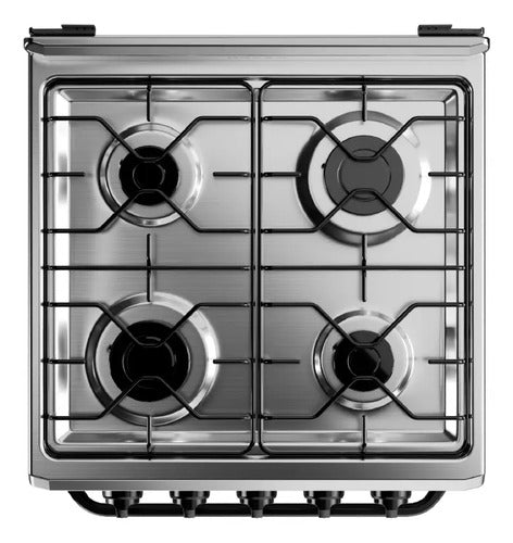 Cocina Multigas Drean Cd5602ai0 Inox 56cm 4 Hornallas Cs Gris
