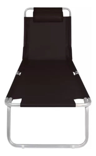 Reposera Cama Plegable Reclinado Aluminio Botafogo Negra Cts Negro