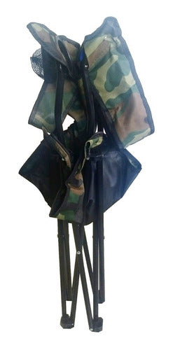 Sillon Director Plegable Para Camping Porta Vasos Camuflado Marrón