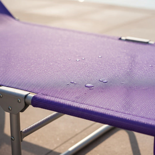 Reposera Cama Plegable Reclinable Aluminio Botafogo Violeta Violeta