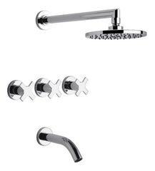 Juego Para Bañera Y Ducha Griferia Fv Alerce 0103/d7  Gris