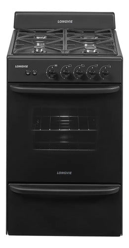 Cocina A Gas Longvie 13331gf 56cm Grafito Cajón Parrilla Grafito
