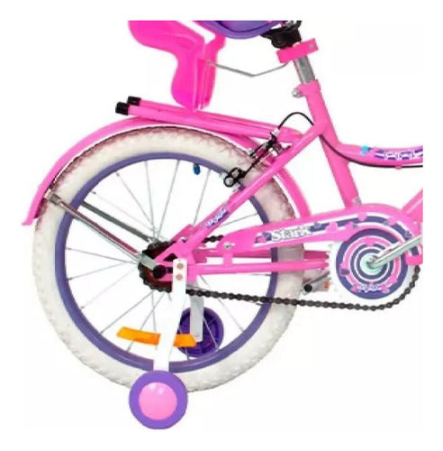 Bicicleta  Stark Dama Flores Rodado 16 6095 Tio Musa Rosa/blanco