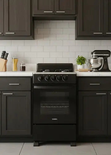 Cocina A Gas Sansei Essential 50 Cm Negra Multigas Negro