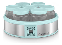 Yogurtera Ultracomb Yg-2707 1.2 Lts 7 Frascos De Vidrio Color Agua