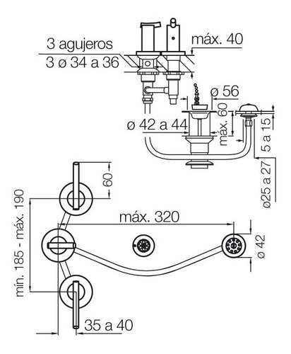 Griferia Para Baño Bide Fv 0295/39 Libby Cromo Tio Musa