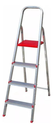 Escalera Aluminio Plegable De 4 Escalones Botafogo 120kg - Aluminio