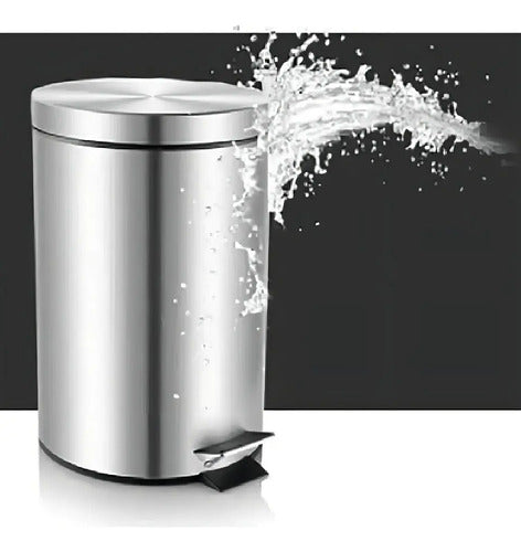 Cesto Tacho De Basura Acero Inoxidable Balde Extraible 5l Ct Color Gris