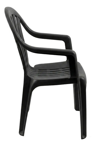 Silla Plastica Apilable Interiores Exteriores Tm Eco H:100kg Negro Lisa