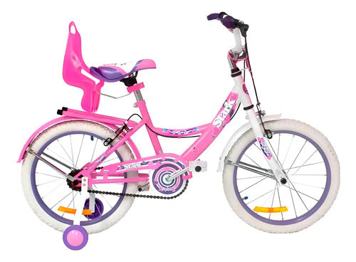 Bicicleta  Stark Dama Flores Rodado 16 6095 Tio Musa Rosa/blanco